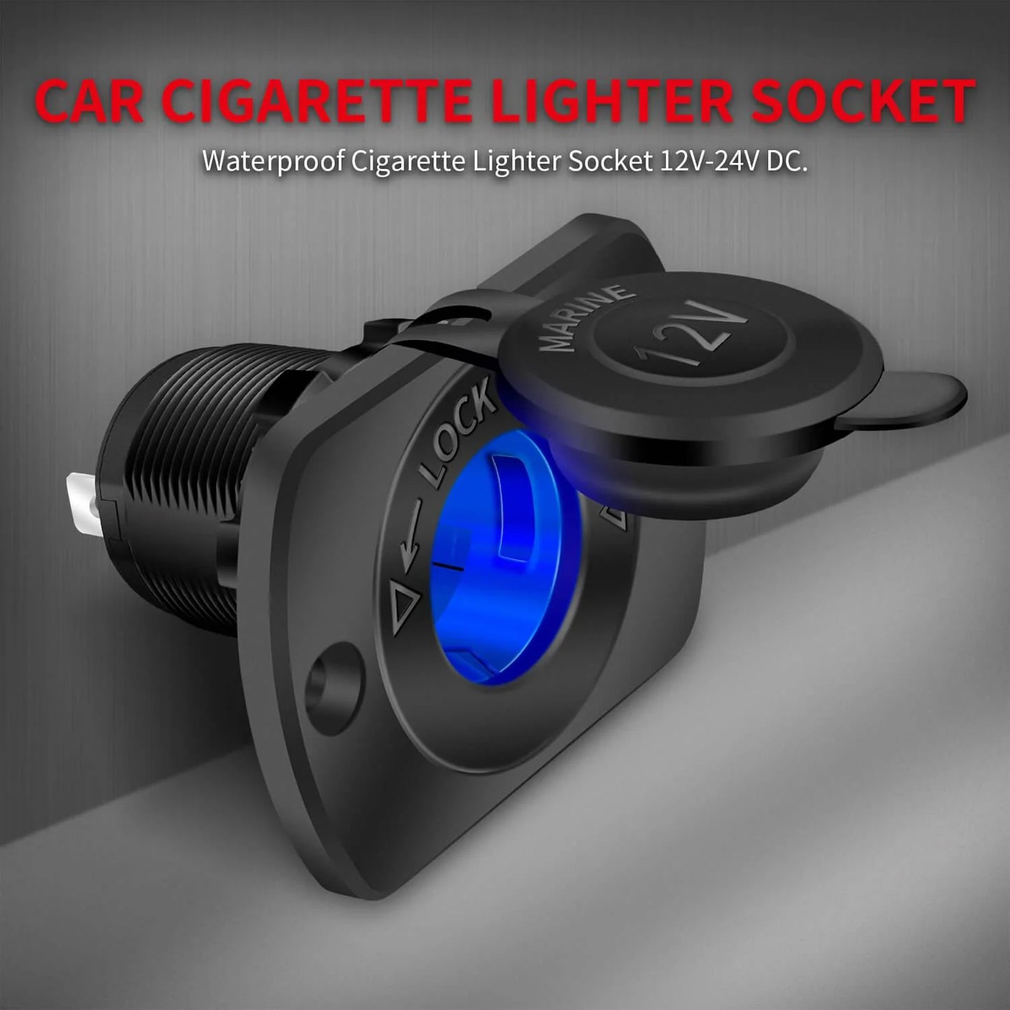 Cigarette Power Socket Panel with Dust Cover