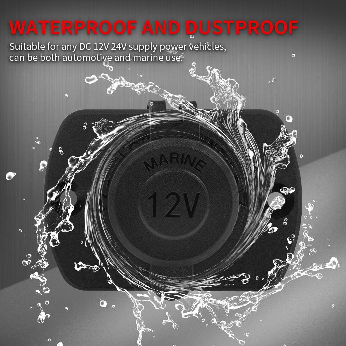 Cigarette Power Socket Panel with Dust Cover