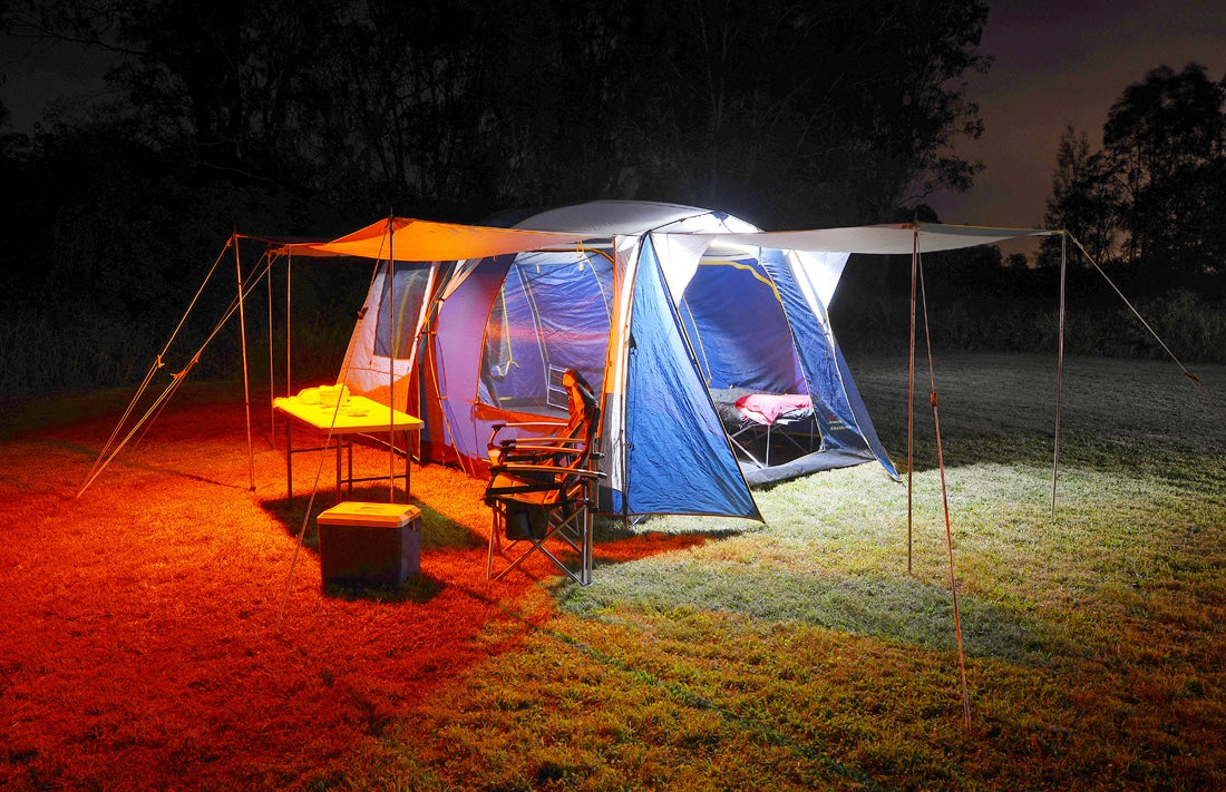 6 Bar Orange, Warm White, Cool White LED Camping Light Kit with Diffusers